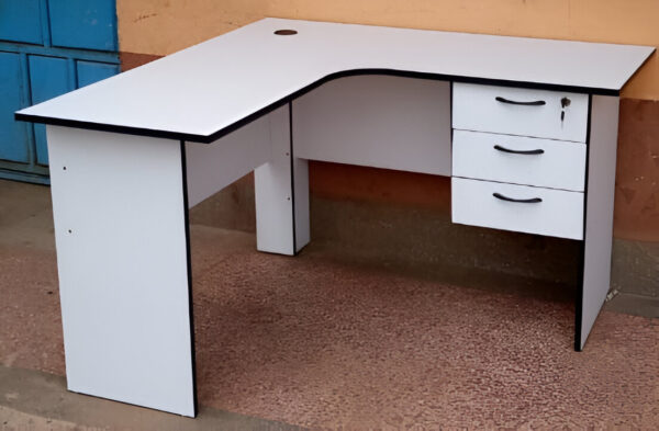 1200mm Modern Curved Office Desk with built-in drawers and color options