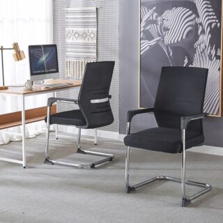 Stylish Ergonomic Visitor's Office Chair with a contoured backrest and cushioned seat, designed for comfort and modern office aesthetics.