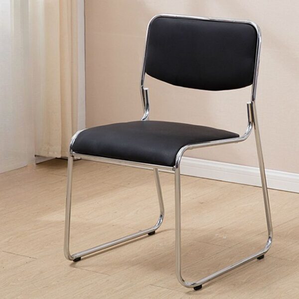 Stackable Chrome Visitor Chair with PU fabric and ergonomic backrest