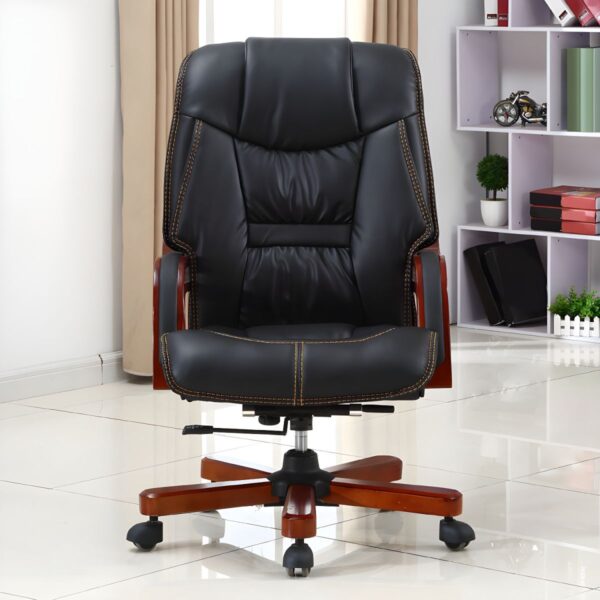 Faux Leather Executive Office Chair with sleek faux leather upholstery, ergonomic design, and adjustable settings, ideal for enhancing comfort and style in professional settings.