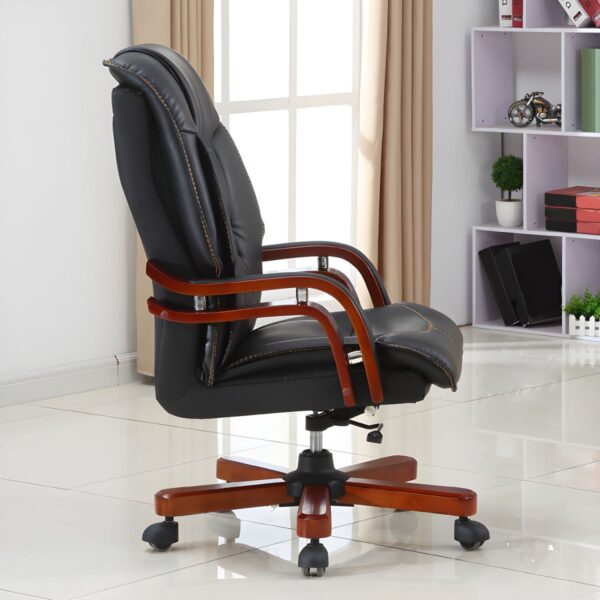 Faux Leather Executive Office Chair with sleek faux leather upholstery, ergonomic design, and adjustable settings, ideal for enhancing comfort and style in professional settings.