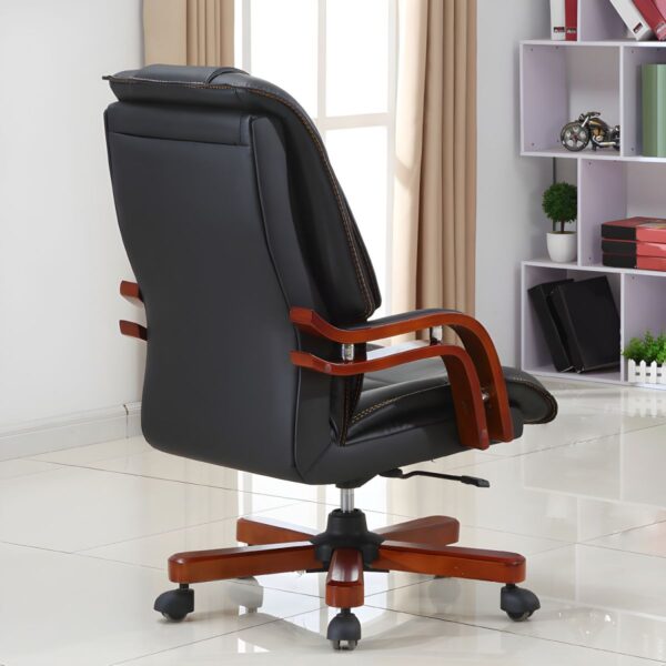 Faux Leather Executive Office Chair with sleek faux leather upholstery, ergonomic design, and adjustable settings, ideal for enhancing comfort and style in professional settings.