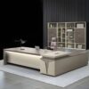 1600mm executive L-shaped office desk in Melamine board with reversible design, large work surface, and wire management.