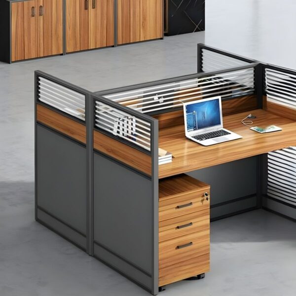 2-Way Workstation with dual desks, central divider, and modern design