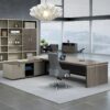 1600mm executive L-shaped office desk in Melamine board with reversible design, large work surface, and wire management.