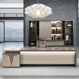 1600mm executive L-shaped office desk in Melamine board with reversible design, large work surface, and wire management.