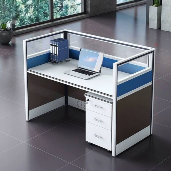 Modern One-Way Office Workstation with a spacious desktop, designed for individual productivity.