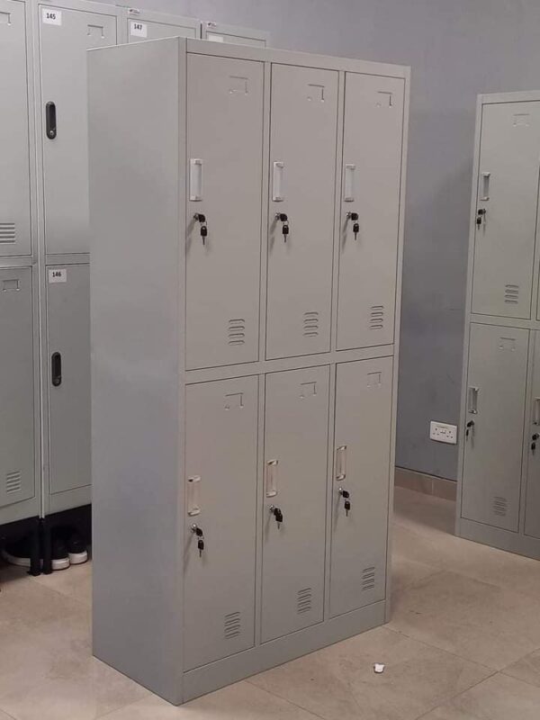 6-Locker Storage Filing Cabinet in a modern office setting