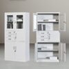 2-Door Steel Filing Cabinet with integrated safe and adjustable shelves