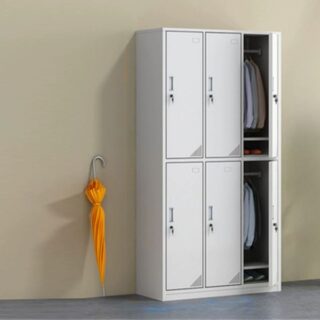 6-Locker Storage Filing Cabinet in a modern office setting