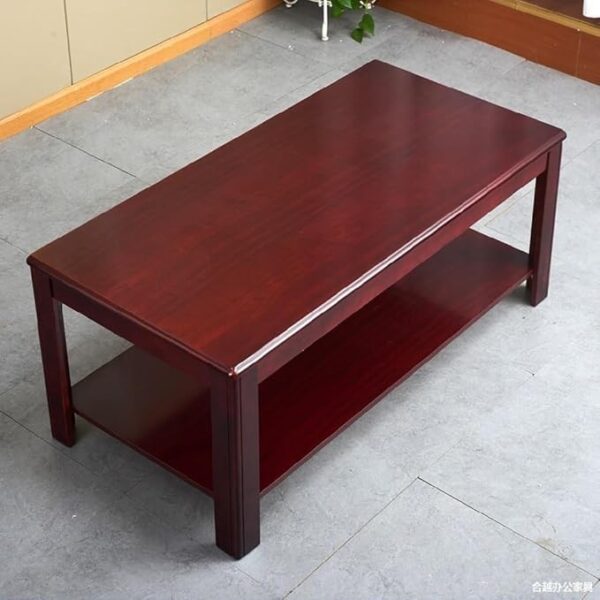 Elegant Executive Mahogany Coffee Table with a two-tier design, featuring a rich mahogany finish, suitable for living rooms, offices, or reception areas.