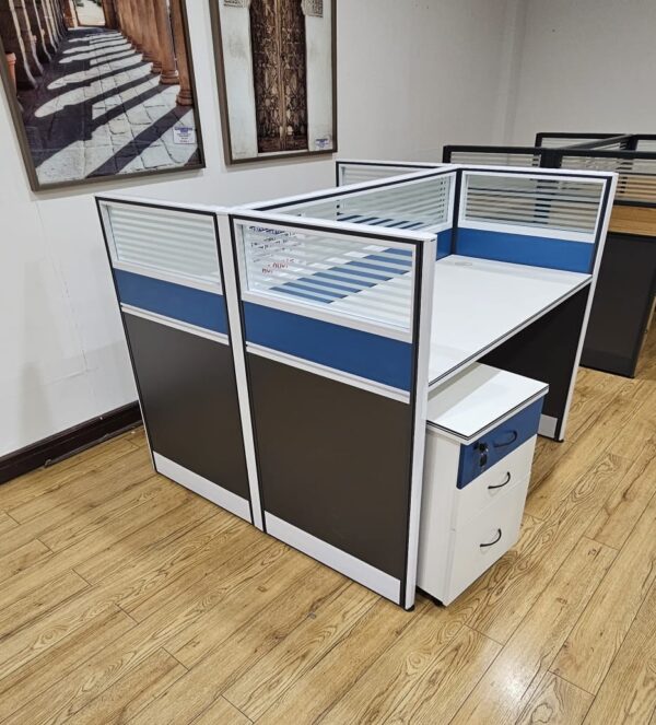 Modern 2-Way Modular Office Workstation with a spacious work surface and sleek design, ideal for contemporary office environments.