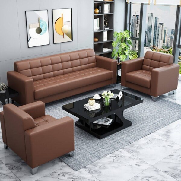 5-Seater Brown Executive Office Sofa