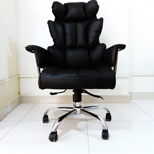 Elegant PU Leather Butterfly Office Chair with ergonomic design and adjustable features.