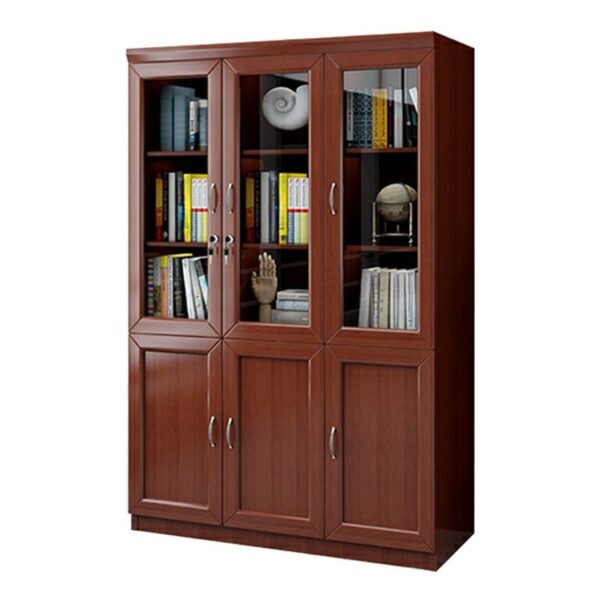 3-Door Wooden Filing Cabinet with classic design and ample storage space.