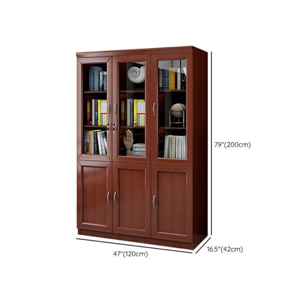 3-Door Wooden Filing Cabinet with classic design and ample storage space.