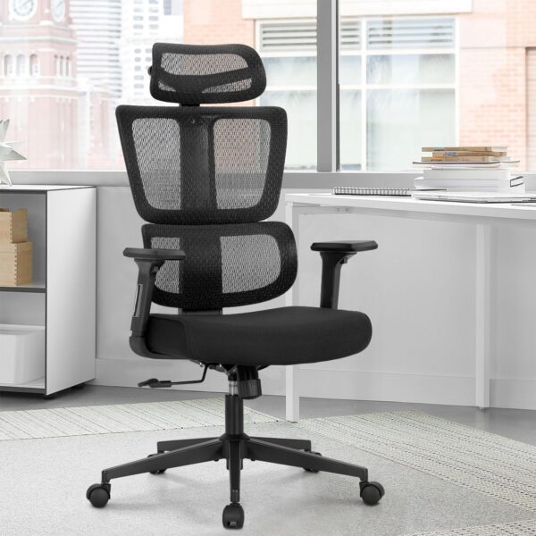 Reclining Swivel Office Chair with Adjustable Backrest