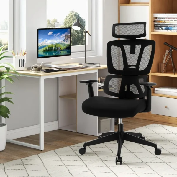 Reclining Swivel Office Chair with Adjustable Backrest