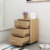 Mobile 3-Drawer Storage Pedestal with lockable top drawer and caster wheels for office use.