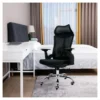 High-back mesh executive chair with adjustable headrest and cushioned seat
