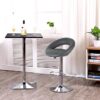 PU Leather lounge bar stool with adjustable height, cushioned seat, and chrome base in a modern kitchen setting.