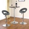 PU Leather lounge bar stool with adjustable height, cushioned seat, and chrome base in a modern kitchen setting.
