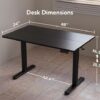 Electric Height Adjustable Standing Desk with 48 x 24 inch workspace and preset height buttons