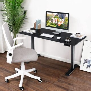 Electric Height Adjustable Standing Desk with 48 x 24 inch workspace and preset height buttons