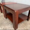 Executive Square Mahogany Coffee Table with lower shelf and elegant finish, perfect for office use.