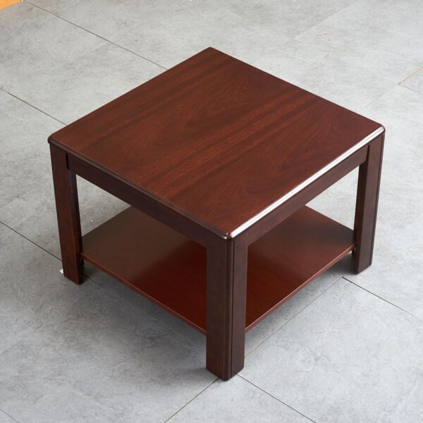 Retro Sofa Wood Coffee Table with clean lines and rich wood finish, ideal for living rooms and office lounges.