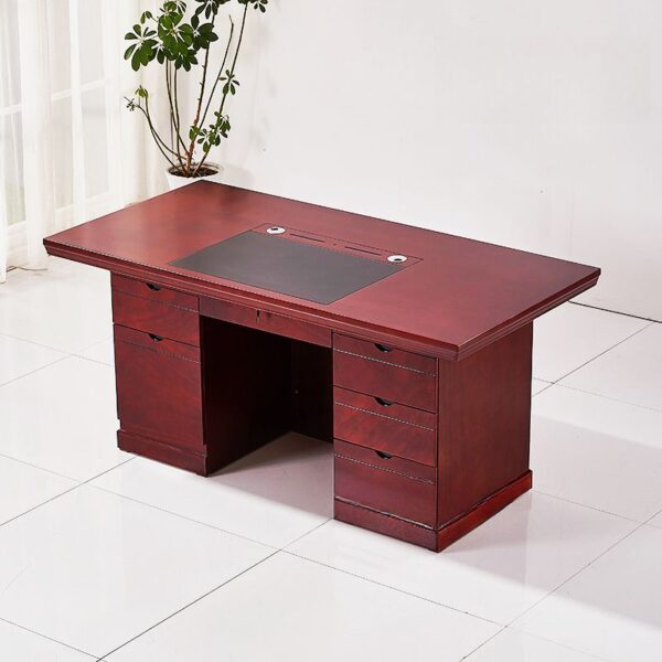 1.2 Meters Executive Office Desk with a rich mahogany finish and multiple drawers for storage.