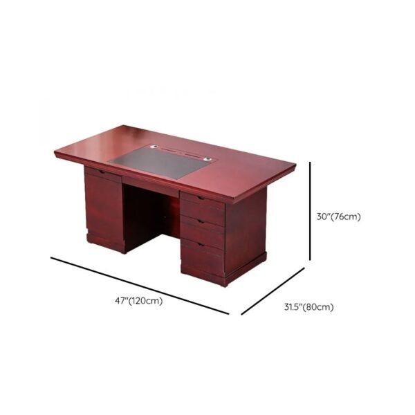 1.2 Meters Executive Office Desk with a rich mahogany finish and multiple drawers for storage.