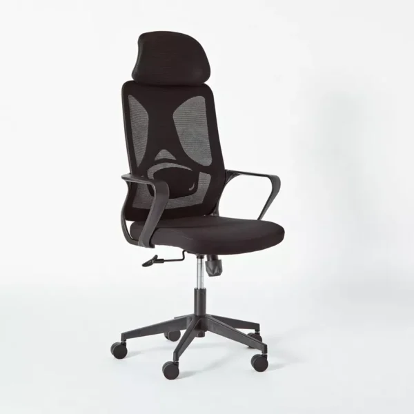 Ergonomic breathable mesh office chair with lumbar support, reclining function, and adjustable height.