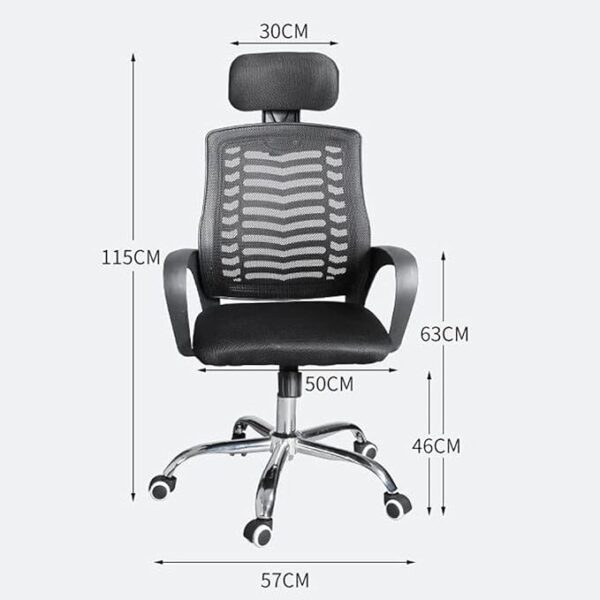 Ergonomic Headrest Mesh Desk Chair designed for comfort, with breathable mesh fabric and adjustable lumbar support, ideal for long office hours.