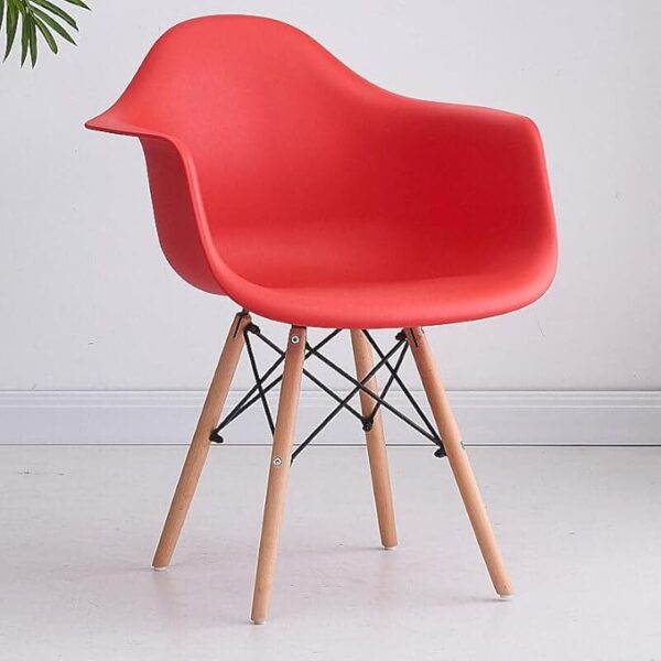 Plastic Bucket Eames Chairs in multiple colors with wooden legs