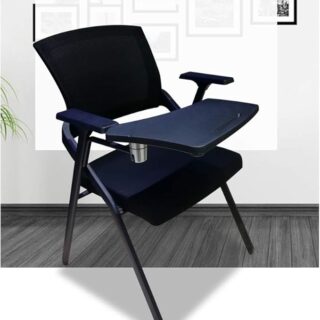 Staff Training Foldable Chair with breathable mesh seat and sturdy foldable frame.