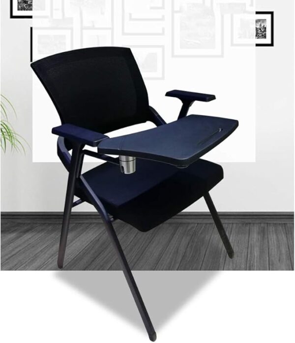 Staff Training Foldable Chair with breathable mesh seat and sturdy foldable frame.