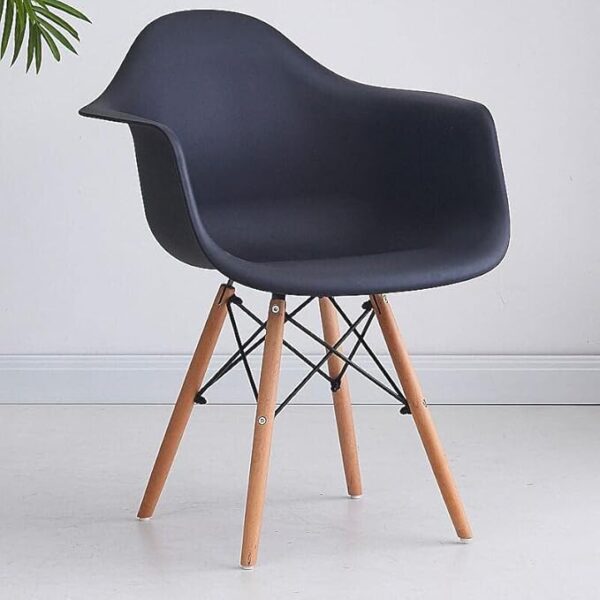 Plastic Bucket Eames Chairs in multiple colors with wooden legs