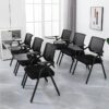 Staff Training Foldable Chair with breathable mesh seat and sturdy foldable frame.