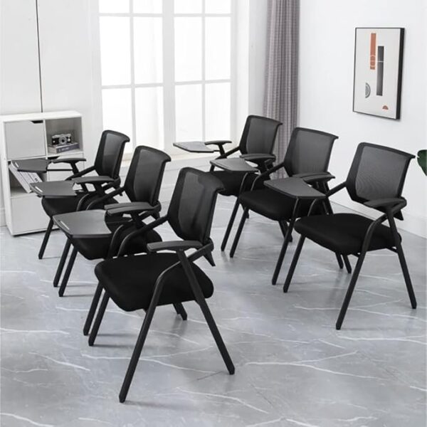 Staff Training Foldable Chair with breathable mesh seat and sturdy foldable frame.