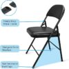 Portable Folding Study Chair with a cushioned seat and backrest, featuring a foldable metal frame for easy transport and storage.