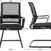 Ergonomic office visitor chair with a black mesh backrest, padded cushion seat, and sled base, ideal for modern offices and homes.