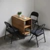 Portable Folding Study Chair with a cushioned seat and backrest, featuring a foldable metal frame for easy transport and storage.