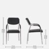 Catalina Leather Visitor's Chair in polished metal with ergonomic design and premium leather upholstery.
