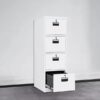 4-Drawer Metal File Cabinet with individual locks, sturdy iron construction, and a sleek minimalist design.