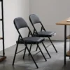 Portable Folding Study Chair with a cushioned seat and backrest, featuring a foldable metal frame for easy transport and storage.