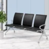 3 Seater Public Bench with durable cold-rolled steel frame, black cushions, and a weight capacity of 1000 kgs, designed for high-traffic areas.