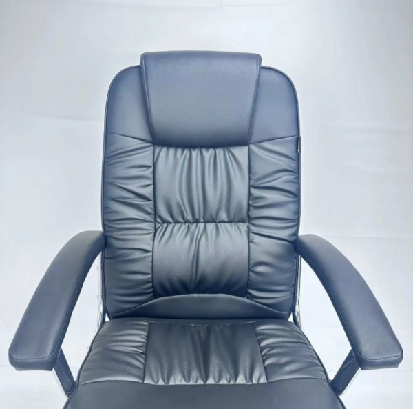 PU Executive Office Chair with PU leather upholstery, padded armrests, and a chrome-plated base.