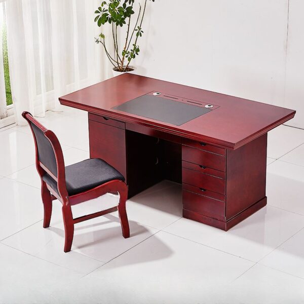 1.2 Meters Executive Office Desk with a rich mahogany finish and multiple drawers for storage.