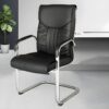 Executive Visitor's Office Seat in microfiber leather with ergonomic backrest and sturdy arched base.